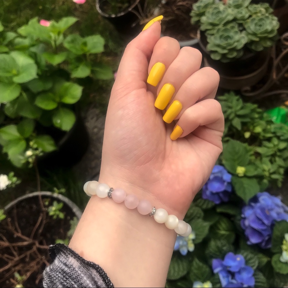 Rose Quartz/Moonstone Bracelet (Handmade)